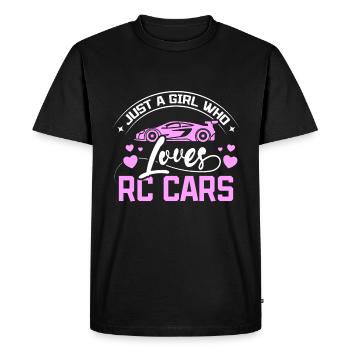Une fille qui aime les voitures Rc - T-shirt Premium bio Homme - noir - Devant - Nico (187cm)