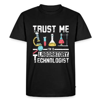 Faites-moi confiance technologue de laboratoire - T-shirt Premium bio Homme - noir - Devant - Nico (187cm)
