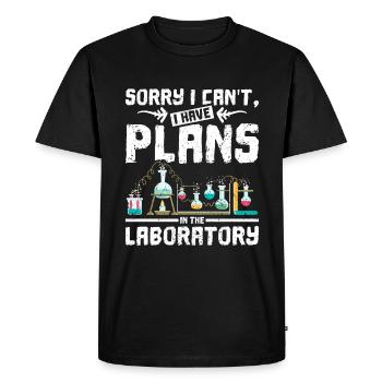 Désolé je ne peux pas avoir des plans dans le laboratoire - T-shirt Premium bio Homme - noir - Devant - Nico (187cm)
