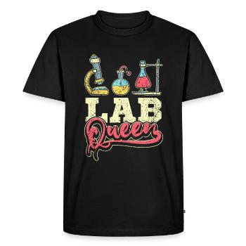 Reine de laboratoire - T-shirt Premium bio Homme - noir - Devant - Nico (187cm)