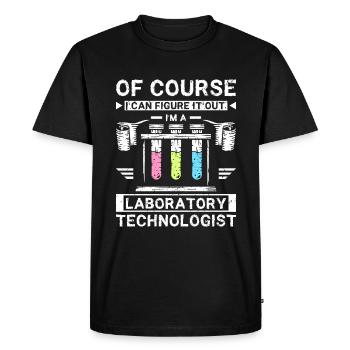 Drôle de technologue de laboratoire - T-shirt Premium bio Homme - noir - Devant - Nico (187cm)
