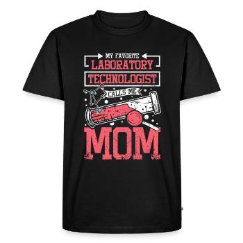 Mon technologue de laboratoire préféré m’appelle maman - T-shirt Premium bio Homme - noir - Devant - Nico (187cm)