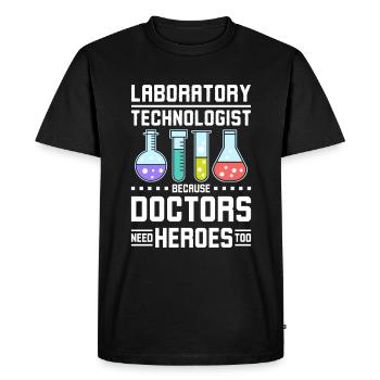 Les médecins technologues de laboratoire ont aussi besoin de héros - T-shirt Premium bio Homme - noir - Devant - Nico (187cm)