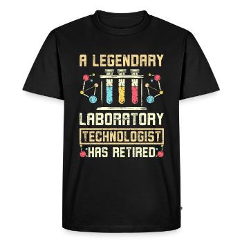 Un technologue de laboratoire légendaire a pris sa retraite - T-shirt Premium bio Homme - noir - Devant - Nico (187cm)