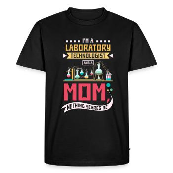 Technologue de laboratoire et une maman - T-shirt Premium bio Homme - noir - Devant - Nico (187cm)