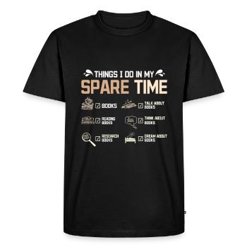 Ce que je fais dans ma lecture de tieme de rechange - T-shirt Premium bio Homme - noir - Devant - Nico (187cm)