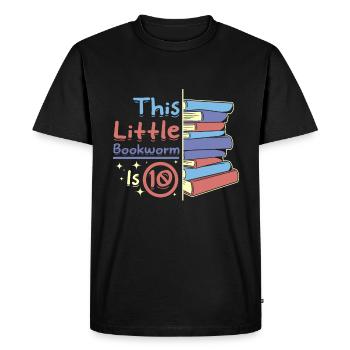 Ce petit rat de bibliothèque a 10 ans - T-shirt Premium bio Homme - noir - Devant - Nico (187cm)