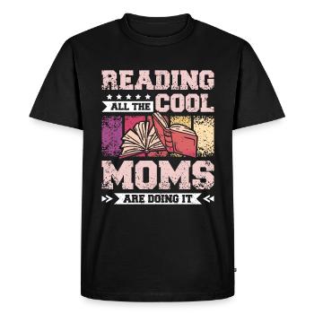 Maman mère lisant des livres - T-shirt Premium bio Homme - noir - Devant - Nico (187cm)