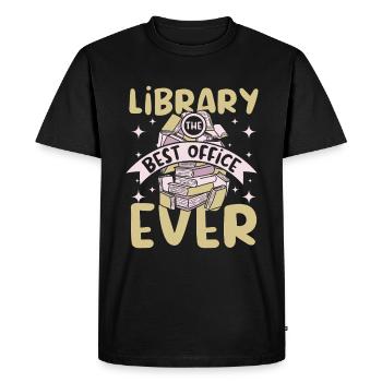 Library best offive ever - Men's Premium Organic T-Shirt - black - Front - Nico (187cm)