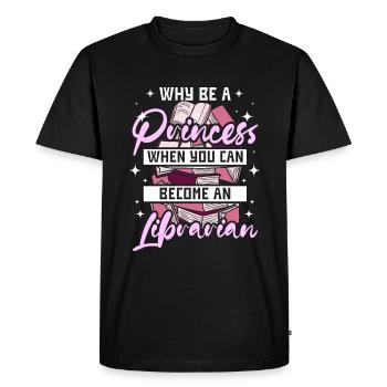 Woman princess librarian - Men's Premium Organic T-Shirt - black - Front - Nico (187cm)