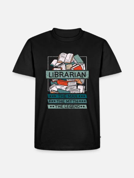 Librarian man myth legend - Men's Premium Organic T-Shirt - black