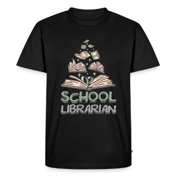 School librarian - Men's Premium Organic T-Shirt - black - Front - Nico (187cm)