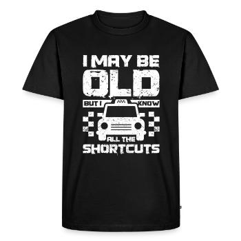 Old taxi driver know all the shortcuts - Men's Premium Organic T-Shirt - black - Front - Nico (187cm)