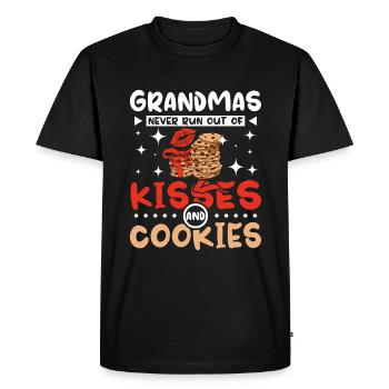 Grands-mère embrasse et biscuits - T-shirt Premium bio Homme - noir - Devant - Nico (187cm)