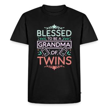Nana Grand-mère de jumeaux - T-shirt Premium bio Homme - noir - Devant - Nico (187cm)