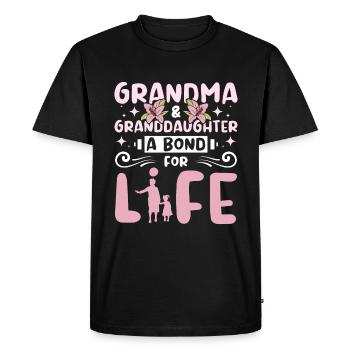 Grand-mère et petite-fille un lien pour la vie - T-shirt Premium bio Homme - noir - Devant - Nico (187cm)