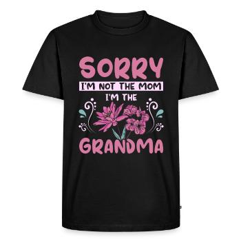 Je ne suis pas la maman je suis la grand-mère - T-shirt Premium bio Homme - noir - Devant - Nico (187cm)