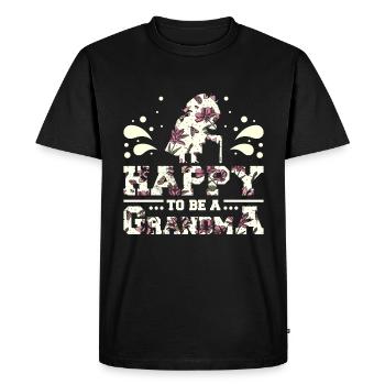 Heureuse d’être grand-mère - T-shirt Premium bio Homme - noir - Devant - Nico (187cm)