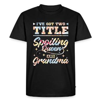 Gâter la reine et la grand-mère - T-shirt Premium bio Homme - noir - Devant - Nico (187cm)