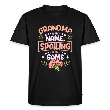 Grand-mère est mon nom gâter est mon jeu - T-shirt Premium bio Homme - noir - Devant - Nico (187cm)