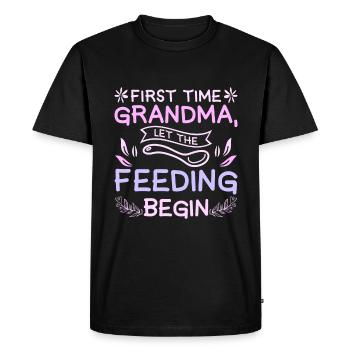 First time grandma let the feeding begin - Men's Premium Organic T-Shirt - black - Front - Nico (187cm)