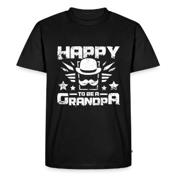 Heureux d’être grand-père - T-shirt Premium bio Homme - noir - Devant - Nico (187cm)