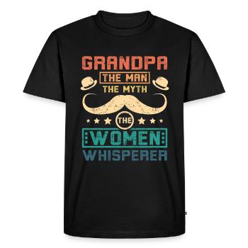 Grand-père le chuchoteur des femmes - T-shirt Premium bio Homme - noir - Devant - Nico (187cm)
