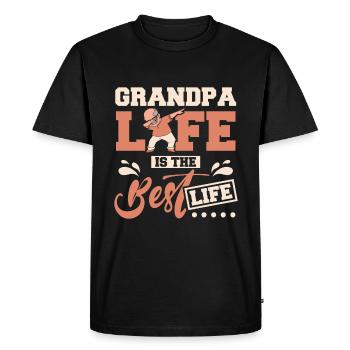 La vie de grand-père est la meilleure vie - T-shirt Premium bio Homme - noir - Devant - Nico (187cm)