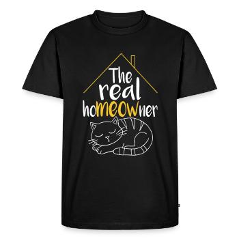 The real homeowner cat - Men's Premium Organic T-Shirt - black - Front - Nico (187cm)