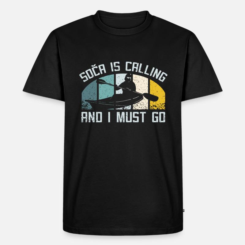 Kayaking on soca slovenia - Männer Premium Bio T-Shirt - Schwarz