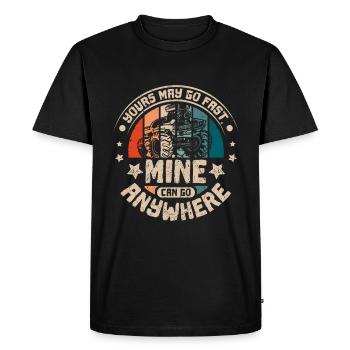 Le mien peut aller n’importe où Monster trucks - T-shirt Premium bio Homme - noir - Devant - Nico (187cm)