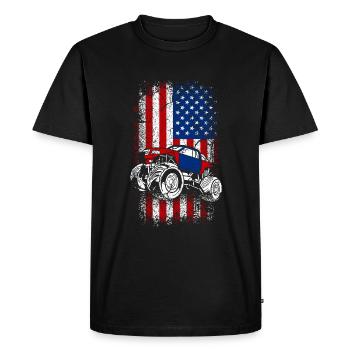 Usa drapeau américain Monster truck 4 juillet - T-shirt Premium bio Homme - noir - Devant - Nico (187cm)