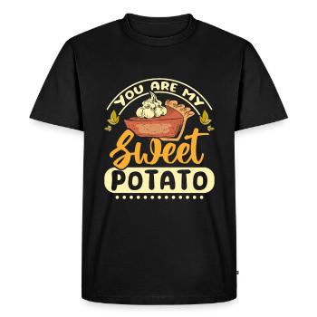 Tu es ma patate douce - T-shirt Premium bio Homme - noir - Devant - Nico (187cm)