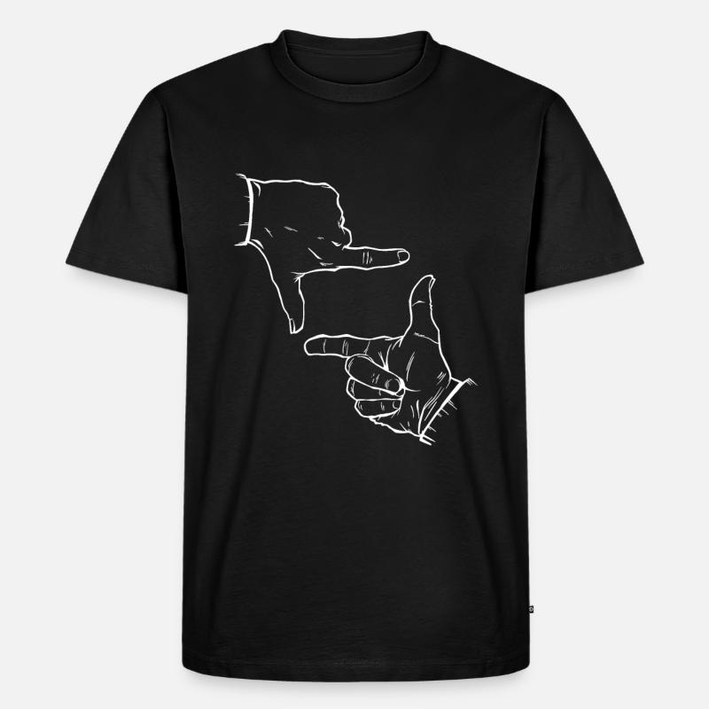 Finger Silhouette - Männer Premium Bio T-Shirt - Schwarz