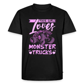 Cette fille adore les camions Monster - T-shirt Premium bio Homme - noir - Devant - Nico (187cm)