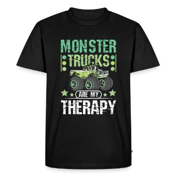 Les monster trucks sont ma thérapie - T-shirt Premium bio Homme - noir - Devant - Nico (187cm)
