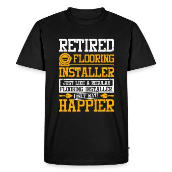 Happy retired flooring installer - Men's Premium Organic T-Shirt - black - Front - Nico (187cm)