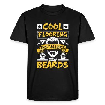 Cool flooring installers have beards - Men's Premium Organic T-Shirt - black - Front - Nico (187cm)