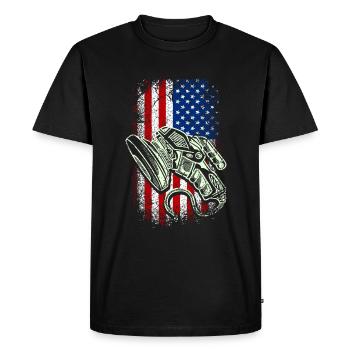 Usa american flag flooring installer 4th of july - Men's Premium Organic T-Shirt - black - Front - Nico (187cm)