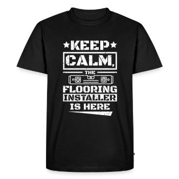Keep calm the flooring installer is here - Men's Premium Organic T-Shirt - black - Front - Nico (187cm)