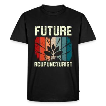 Futur acupuncteur - T-shirt Premium bio Homme - noir - Devant - Nico (187cm)