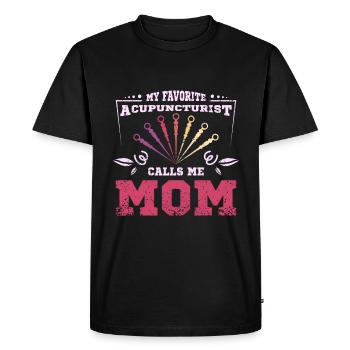 Mon acupuncteur préféré m’appelle maman - T-shirt Premium bio Homme - noir - Devant - Nico (187cm)