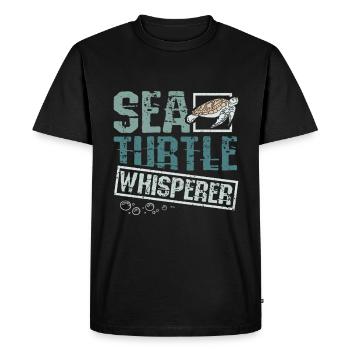 Sea turtle whisperer - Men's Premium Organic T-Shirt - black - Front - Nico (187cm)