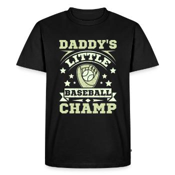 Le petit champion de baseball de papa - T-shirt Premium bio Homme - noir - Devant - Nico (187cm)