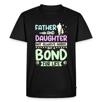 Père et fille un lien pour la vie - T-shirt Premium bio Homme - noir - Devant - Nico (187cm)