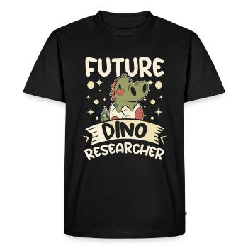Enfants dinosaure futur dino chercheur - T-shirt Premium bio Homme - noir - Devant - Nico (187cm)