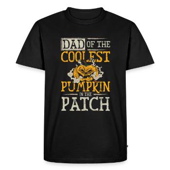 Papa de la citrouille la plus cool du patch Halloween - T-shirt Premium bio Homme - noir - Devant - Nico (187cm)