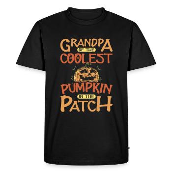 Grand-père la citrouille la plus cool dans le patch Halloween - T-shirt Premium bio Homme - noir - Devant - Nico (187cm)
