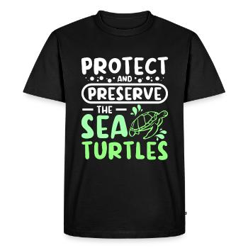 Protéger et préserver les tortues de mer - T-shirt Premium bio Homme - noir - Devant - Nico (187cm)