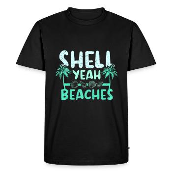 Shell yeah beaches - Men's Premium Organic T-Shirt - black - Front - Nico (187cm)